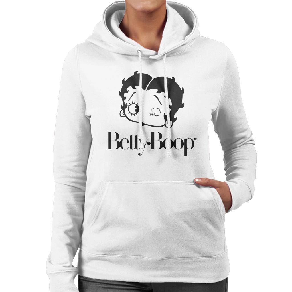 Betty Boop Winking Character Head Women's Hooded Sweatshirt-ALL + EVERY