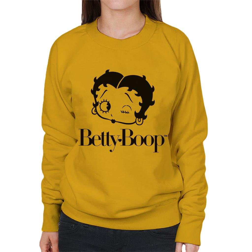 Betty Boop Winking Character Head Women's Sweatshirt-ALL + EVERY