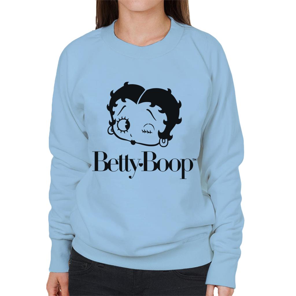 Betty Boop Winking Character Head Women's Sweatshirt-ALL + EVERY