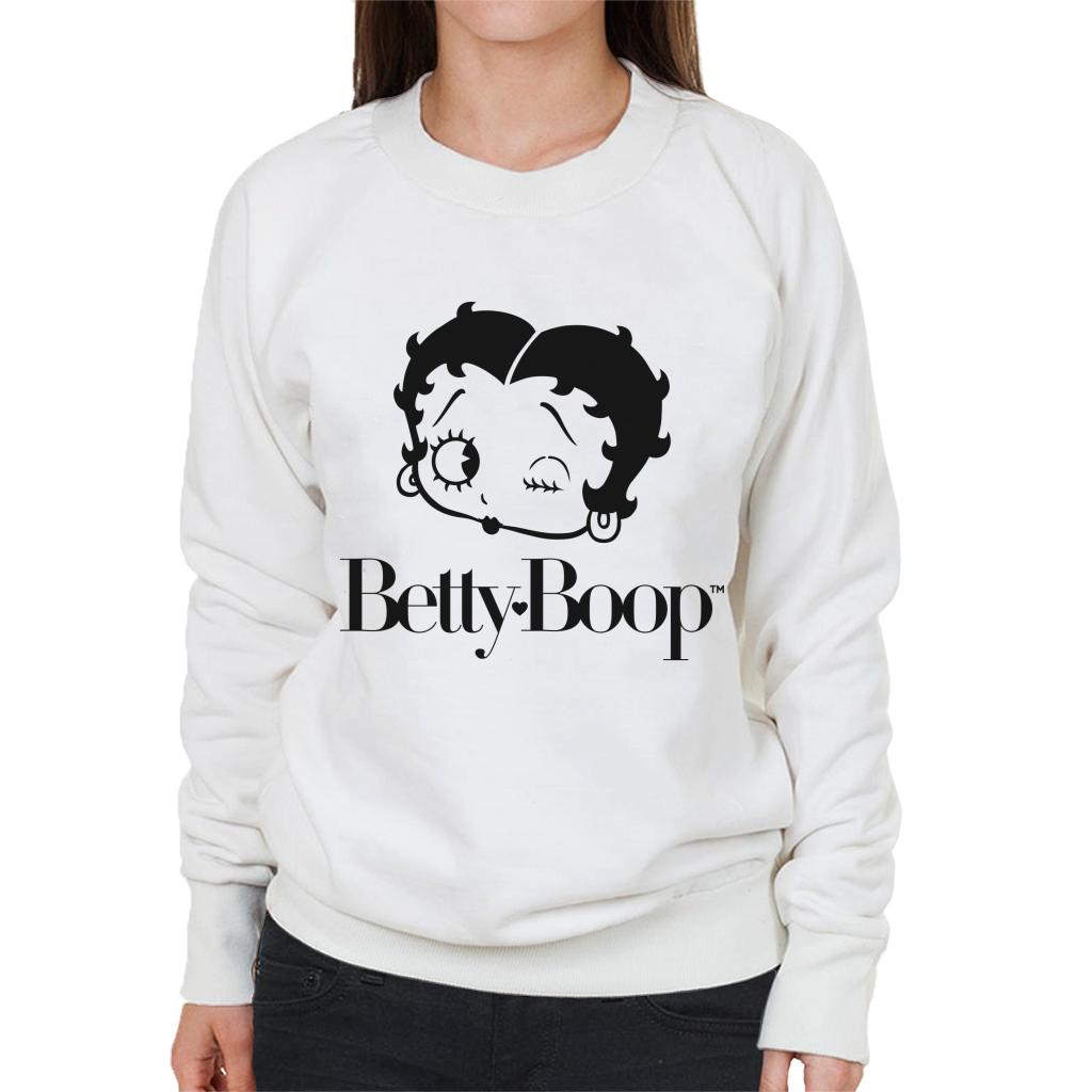 Betty Boop Winking Character Head Women's Sweatshirt-ALL + EVERY