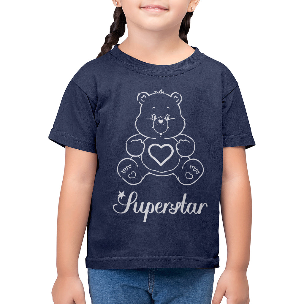 Care Bears Tenderheart Bear Superstar White Print Kid's T-Shirt-ALL + EVERY