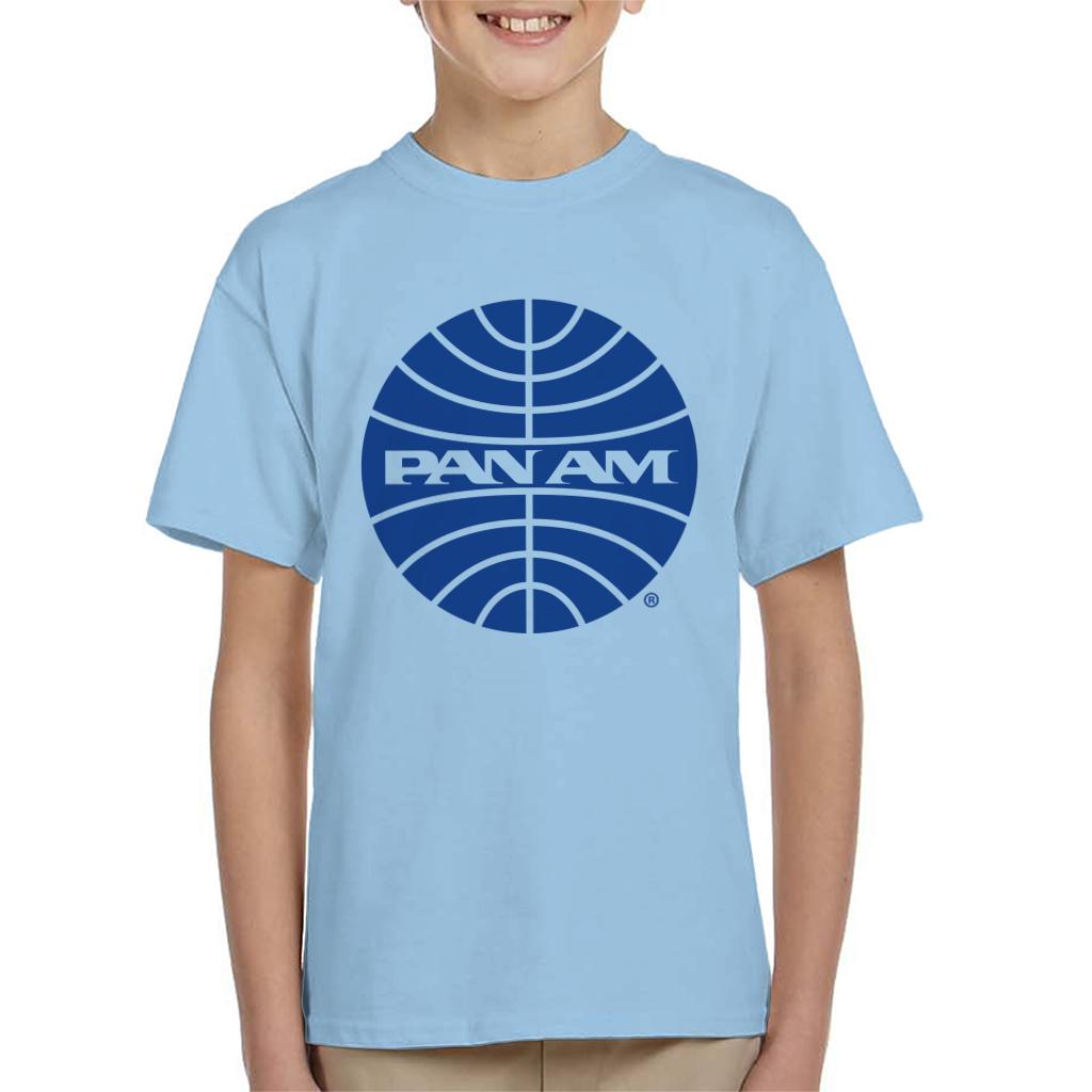 Pan Am Blue Outline Logo Kid's T-Shirt-ALL + EVERY