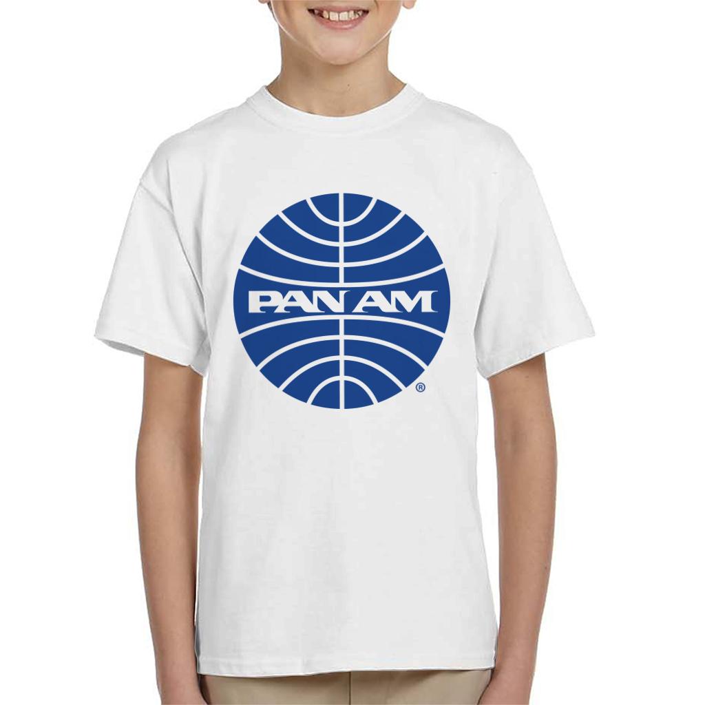 Pan Am Blue Outline Logo Kid's T-Shirt-ALL + EVERY