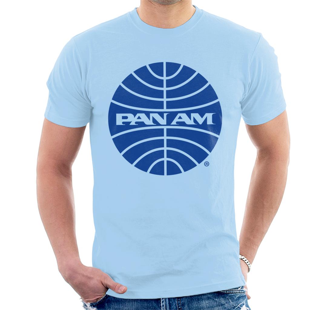 Pan Am Blue Outline Logo Men's T-Shirt-ALL + EVERY