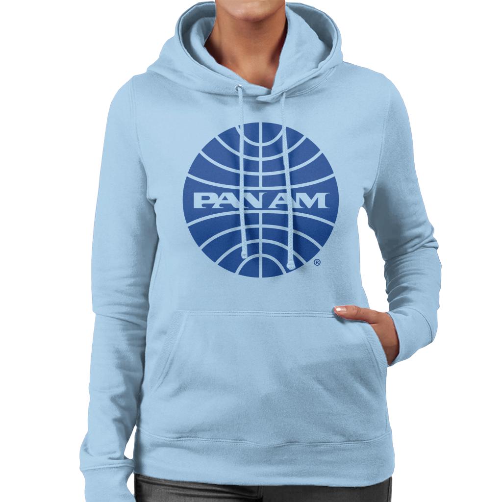 Pan Am Blue Outline Logo Women's Hooded Sweatshirt-ALL + EVERY