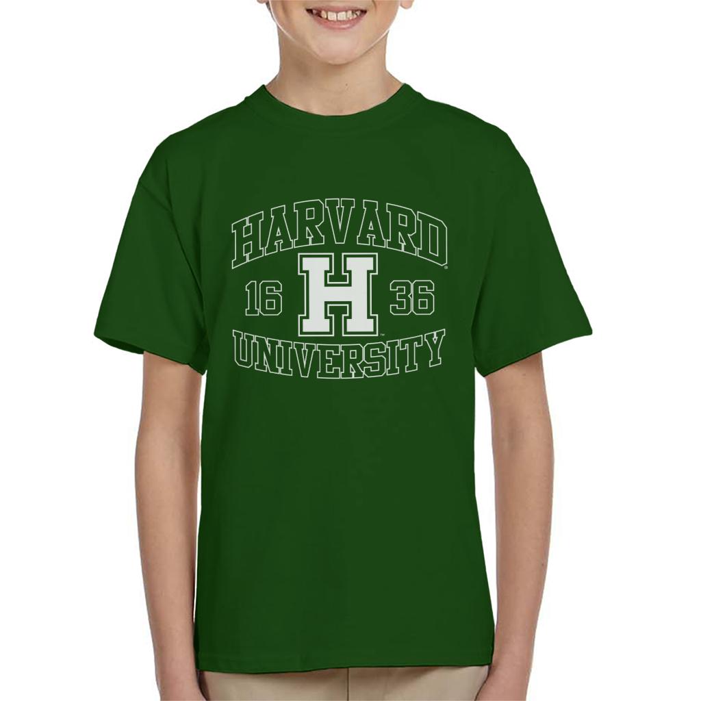 Harvard University 1636 Sports Text Logo Kid's T-Shirt-ALL + EVERY