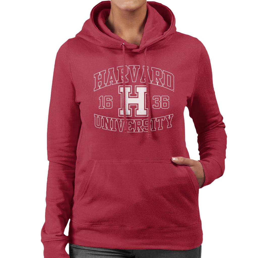 Harvard University 1636 Sports Text Logo Women's Hooded Sweatshirt-ALL + EVERY