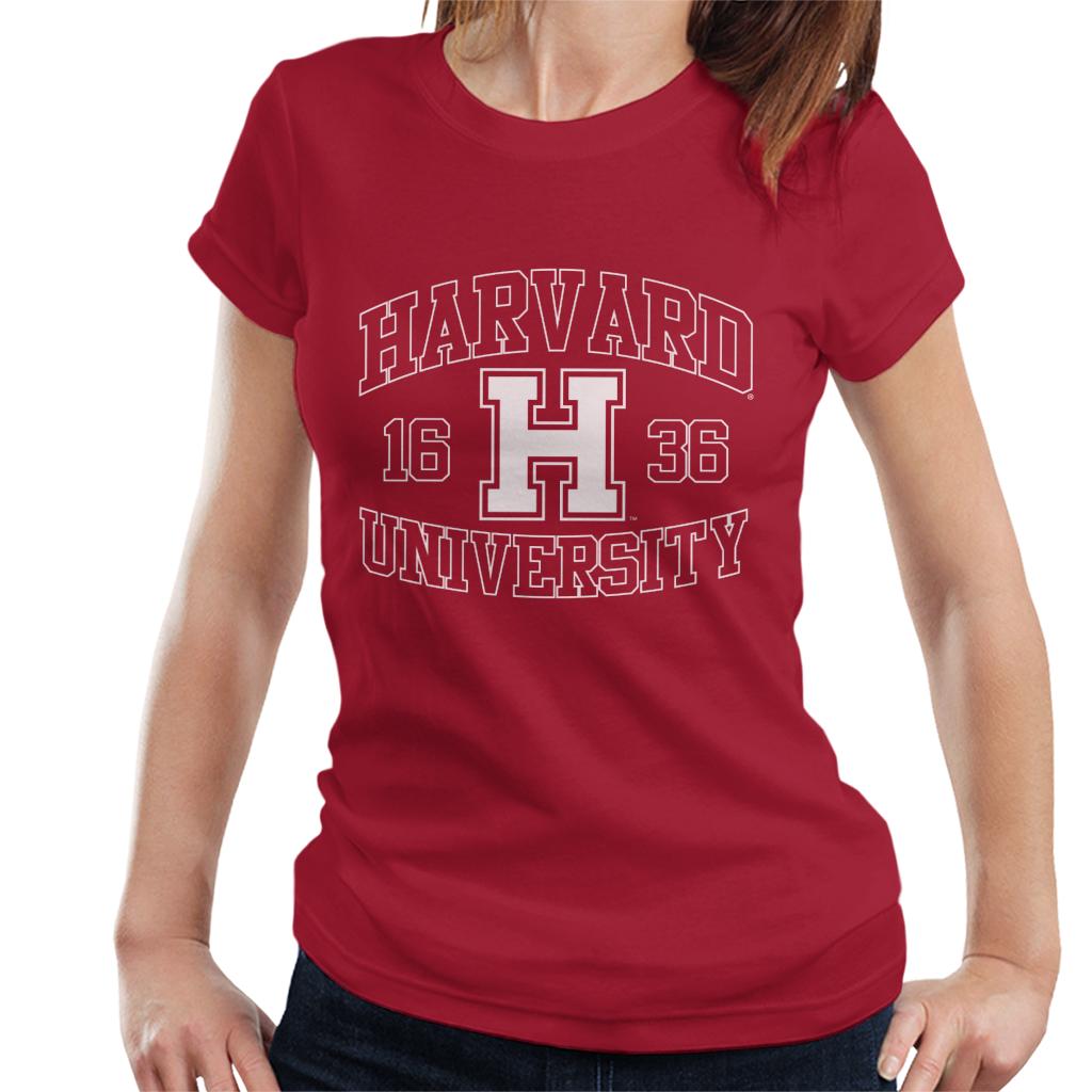 Harvard University 1636 Sports Text Logo Women's T-Shirt-ALL + EVERY