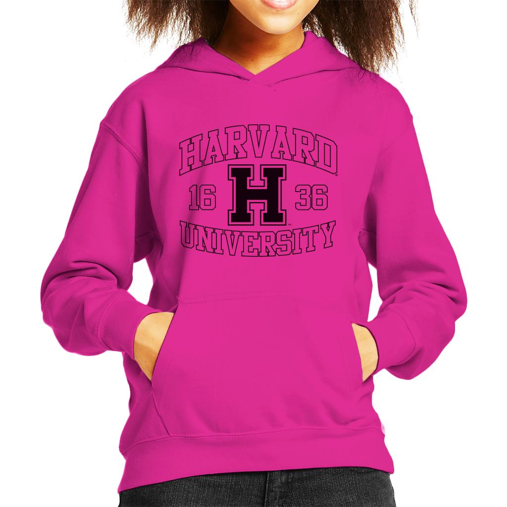 Harvard University Sports Text Logo 1636 Kid's Hooded Sweatshirt-ALL + EVERY