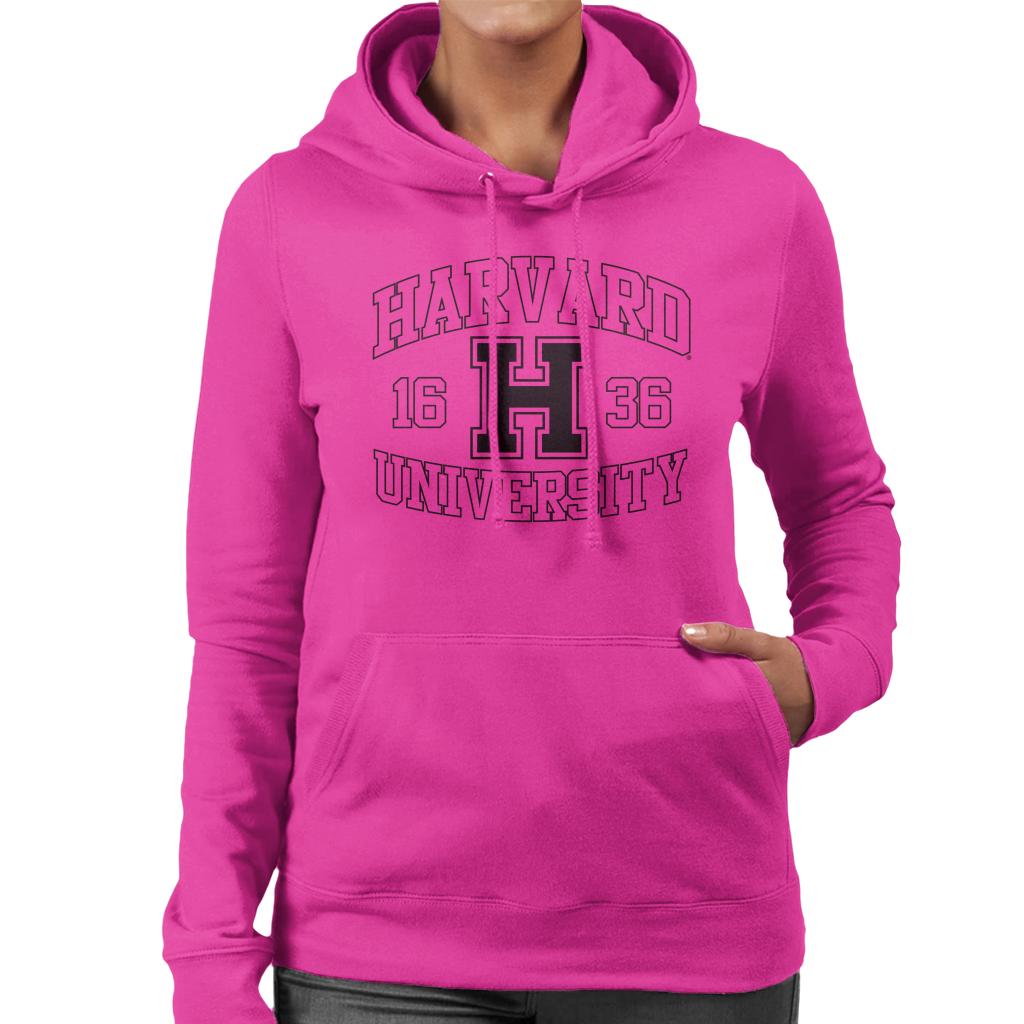 Harvard University Sports Text Logo 1636 Women's Hooded Sweatshirt-ALL + EVERY