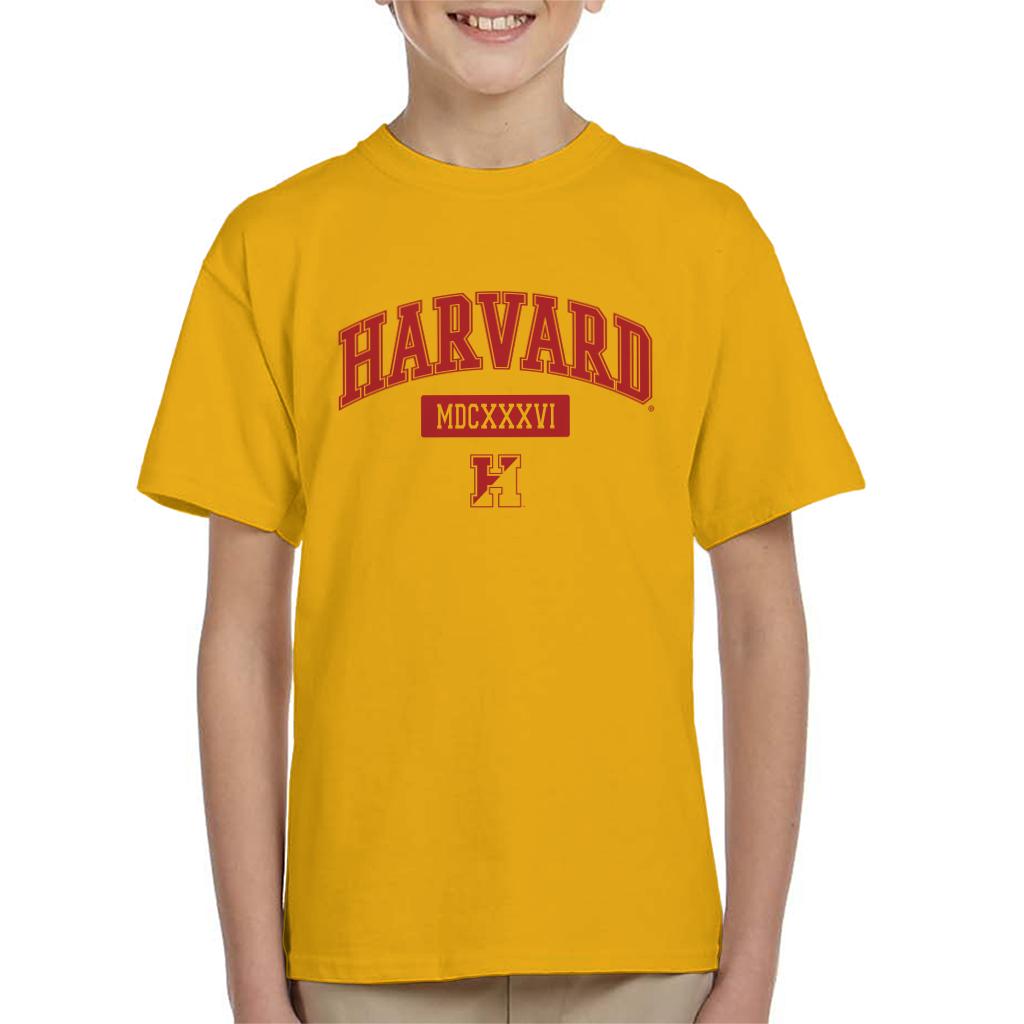 Harvard University MDCXXXVI Varsity Logo Kid's T-Shirt-ALL + EVERY