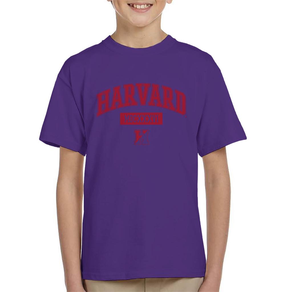 Harvard University MDCXXXVI Varsity Logo Kid's T-Shirt-ALL + EVERY