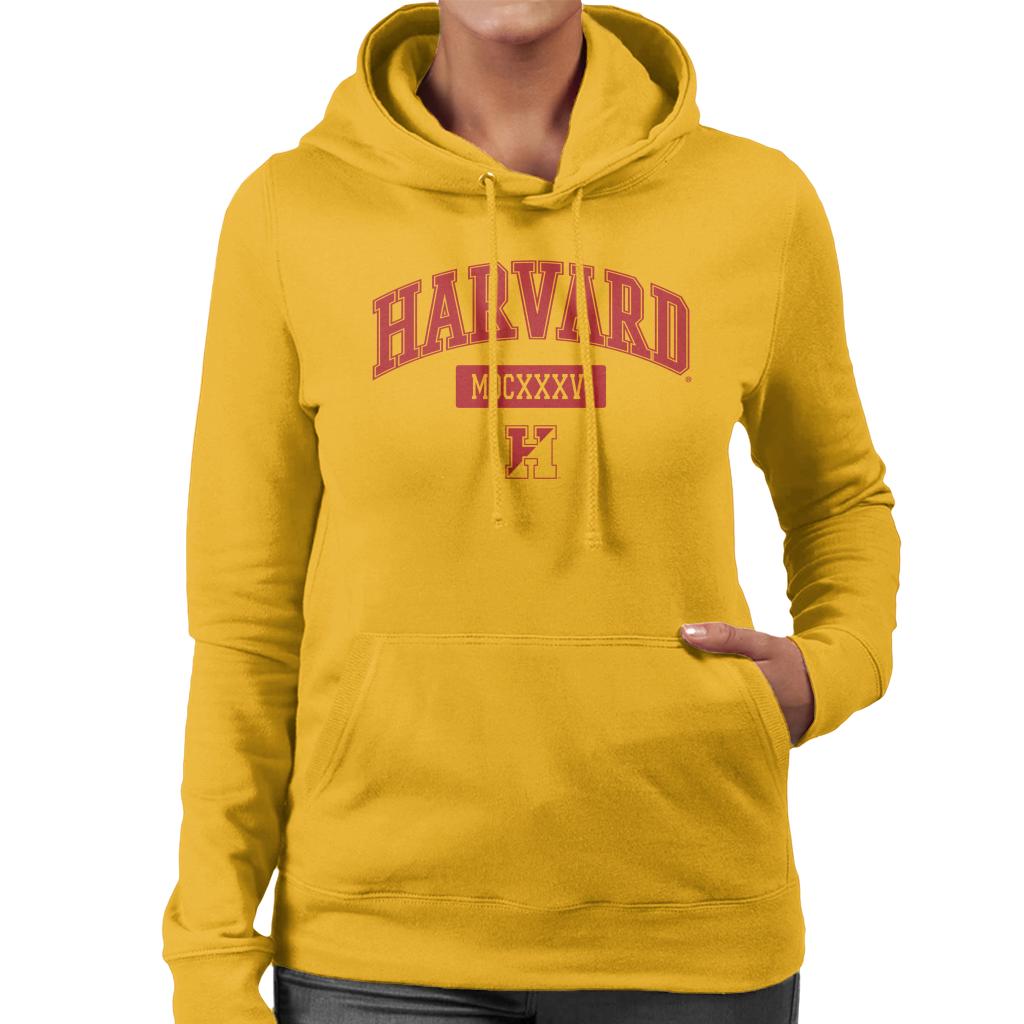 Harvard University MDCXXXVI Varsity Logo Women's Hooded Sweatshirt-ALL + EVERY