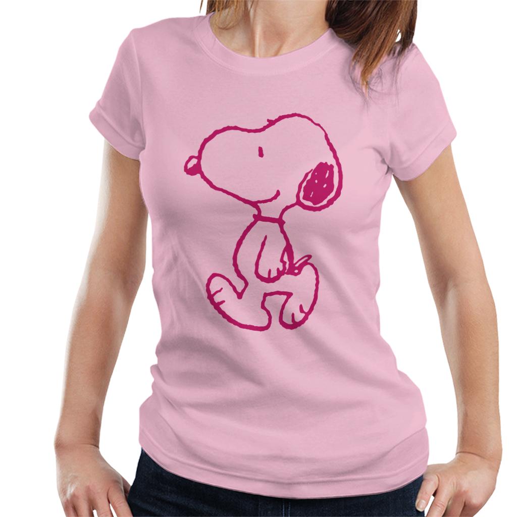 Peanuts Snoopy Outline Flock Women's T-Shirt-ALL + EVERY