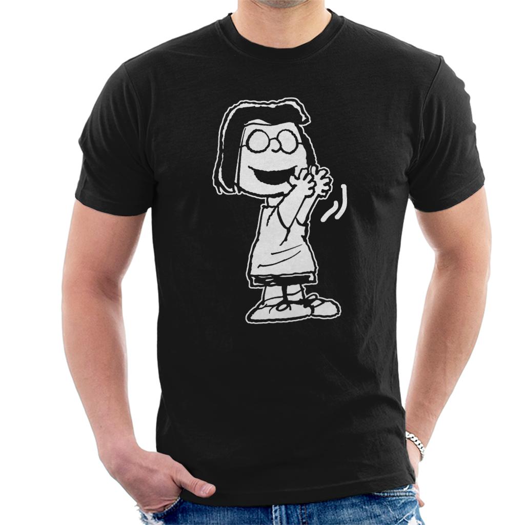 Peanuts-Marcie-Clap-Flock-Mens-T-Shirt