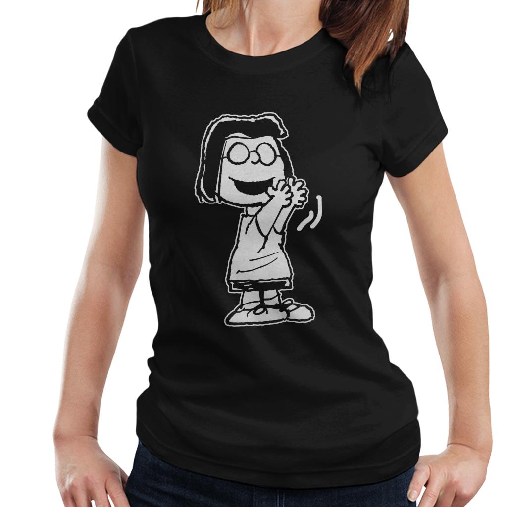 Peanuts-Marcie-Clap-Flock-Womens-T-Shirt