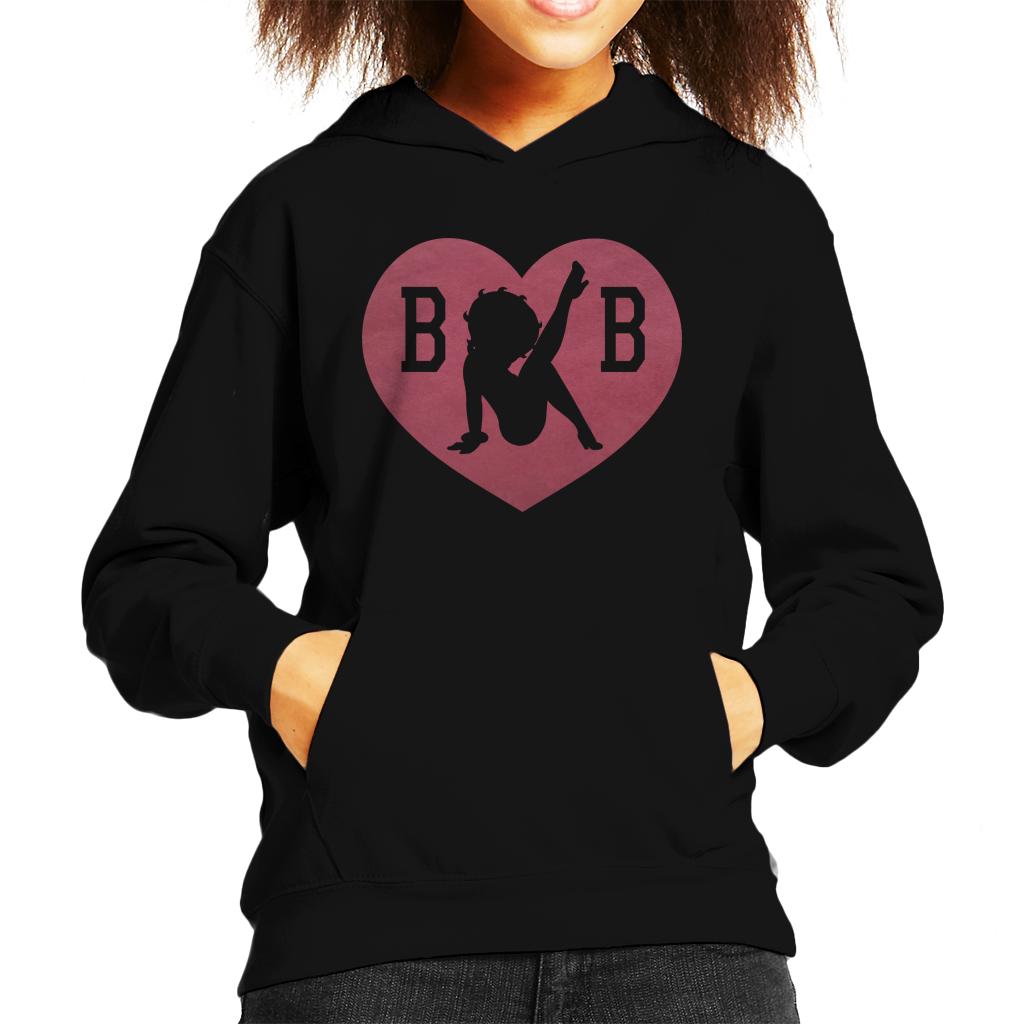 Betty Boop Love Heart B B Kid's Hooded Sweatshirt-ALL + EVERY