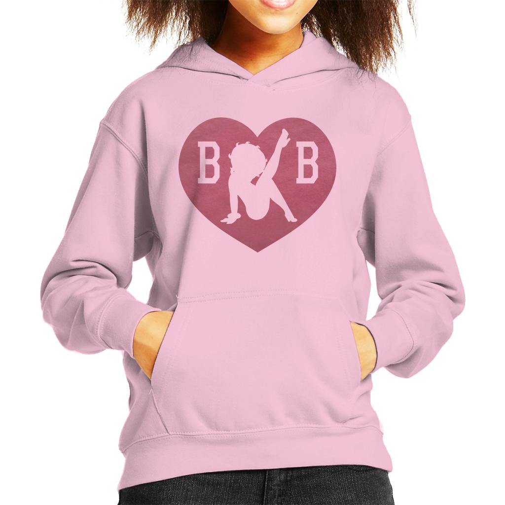 Betty Boop Love Heart B B Kid's Hooded Sweatshirt-ALL + EVERY