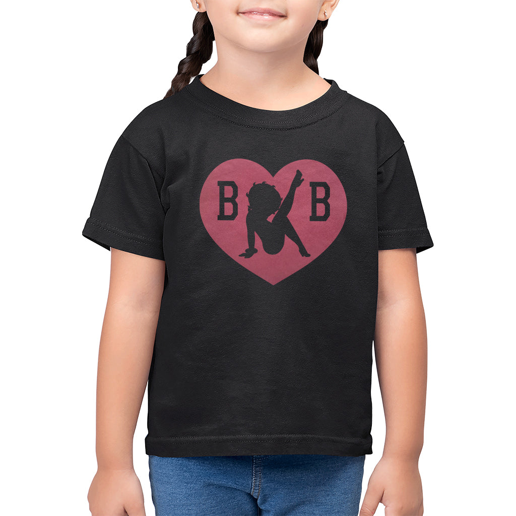 Betty Boop Love Heart B B Kid's T-Shirt-ALL + EVERY