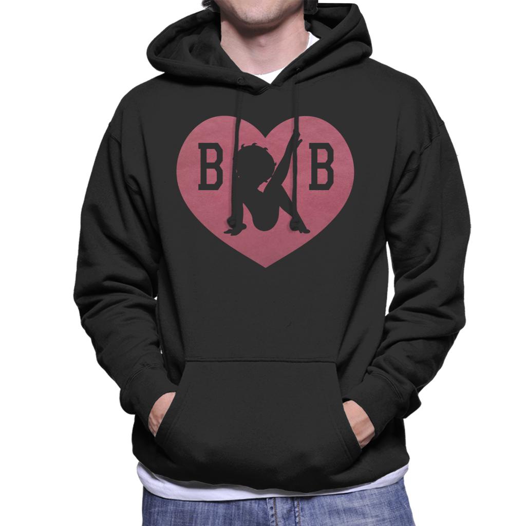 Betty Boop Love Heart B B Men's Hooded Sweatshirt-ALL + EVERY