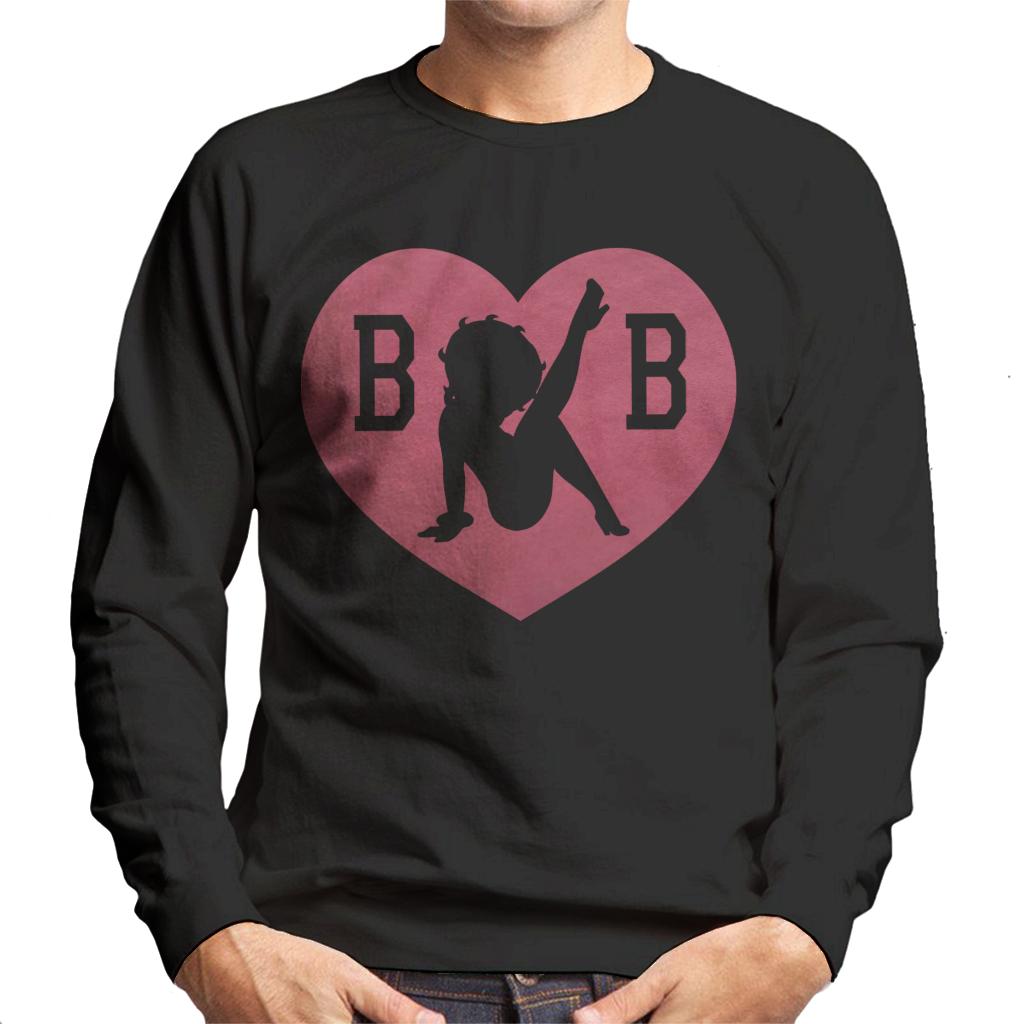 Betty Boop Love Heart B B Men's Sweatshirt-ALL + EVERY