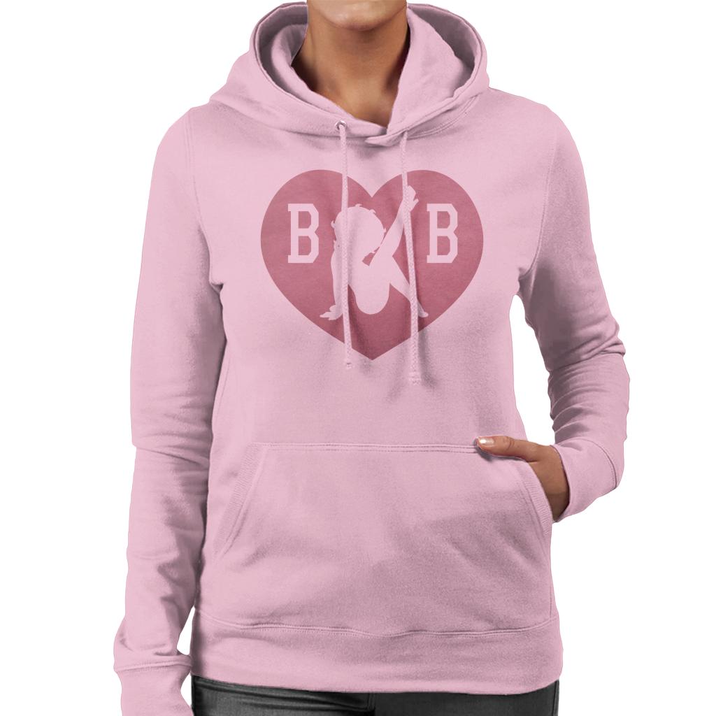 Betty Boop Love Heart B B Women's Hooded Sweatshirt-ALL + EVERY