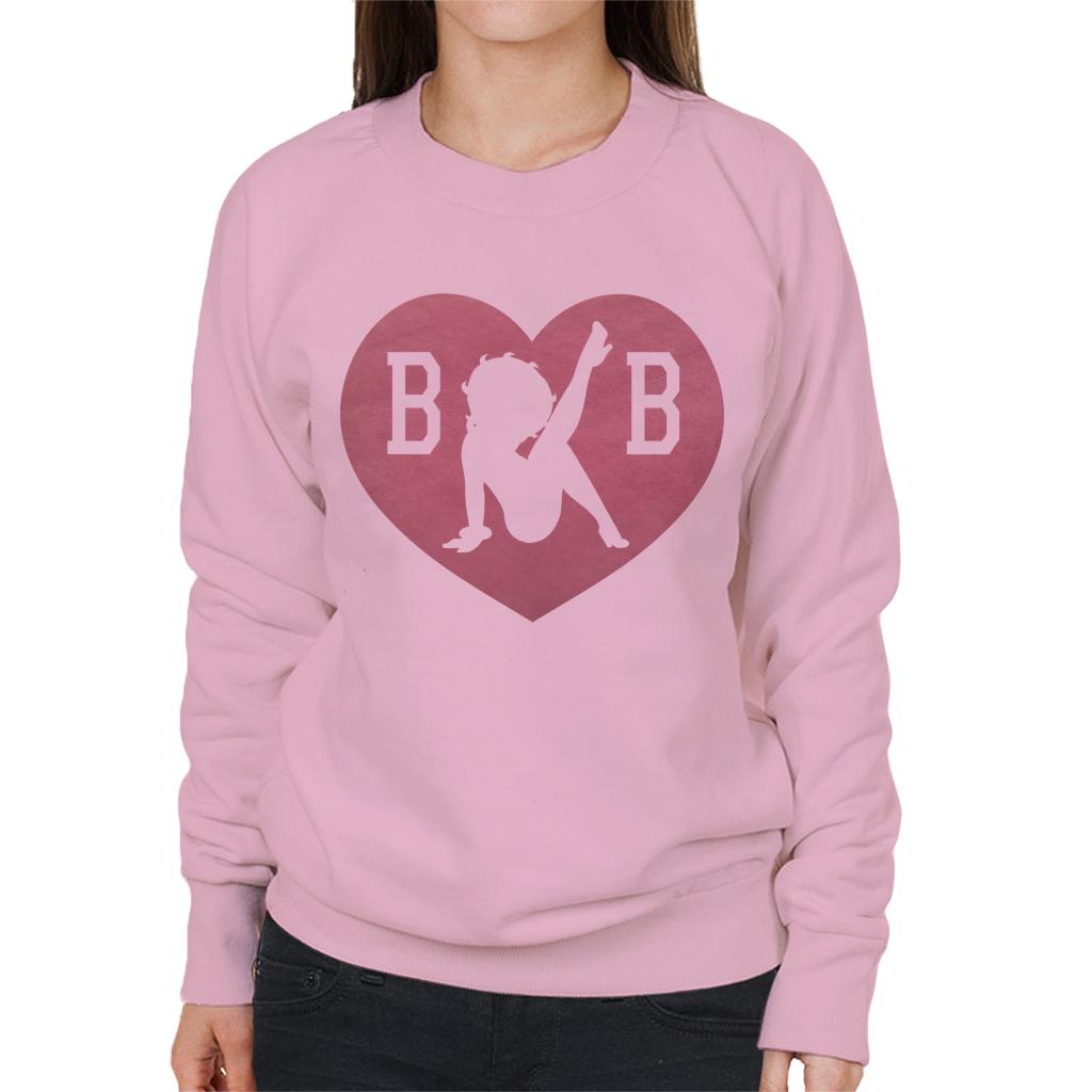 Betty Boop Love Heart B B Women's Sweatshirt-ALL + EVERY