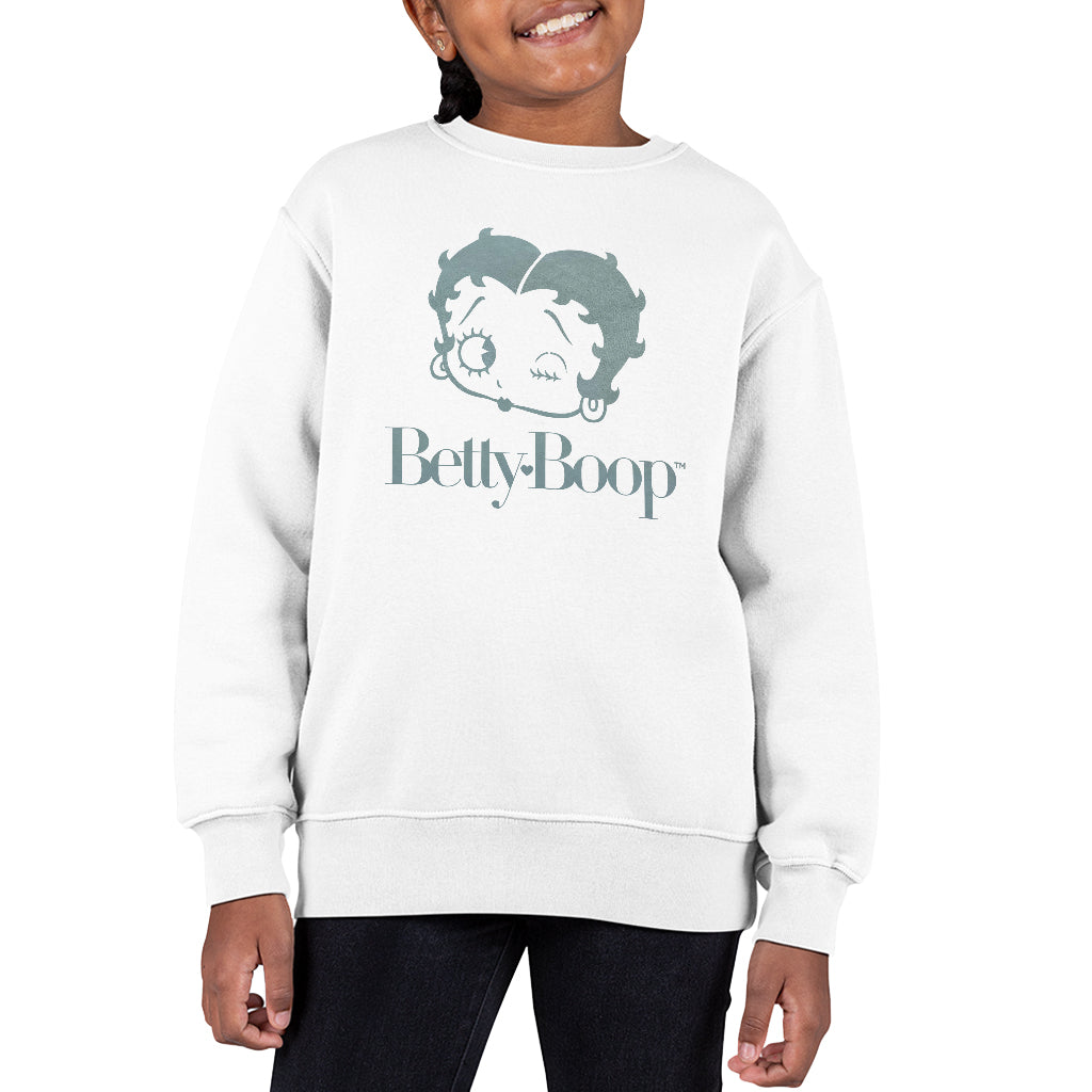 Betty Boop Friendly Wink Kid's Sweatshirt-ALL + EVERY