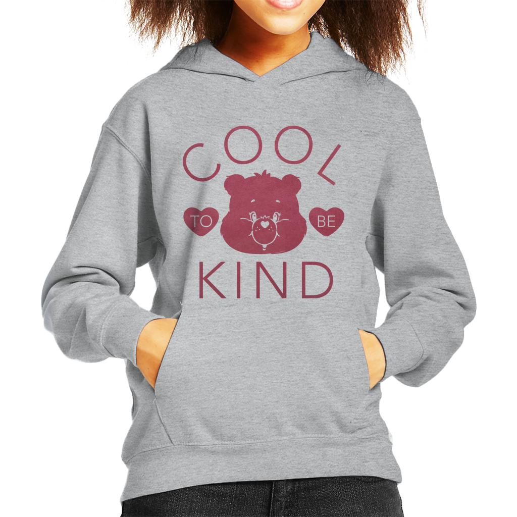 Care Bears Tenderheart Bear Cool To Be Kind Pink Flock Kid's Hooded Sweatshirt-ALL + EVERY