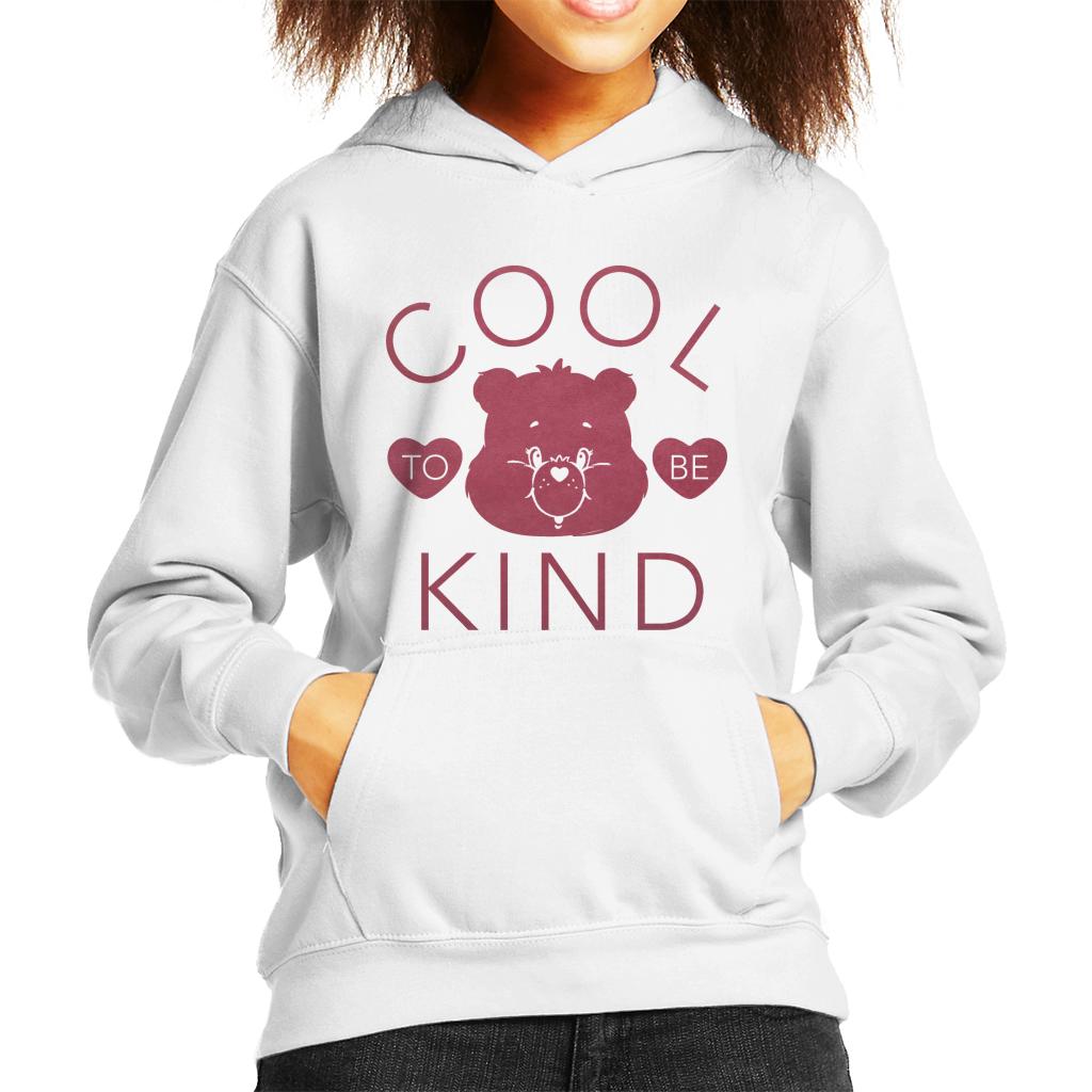 Care Bears Tenderheart Bear Cool To Be Kind Pink Flock Kid's Hooded Sweatshirt-ALL + EVERY