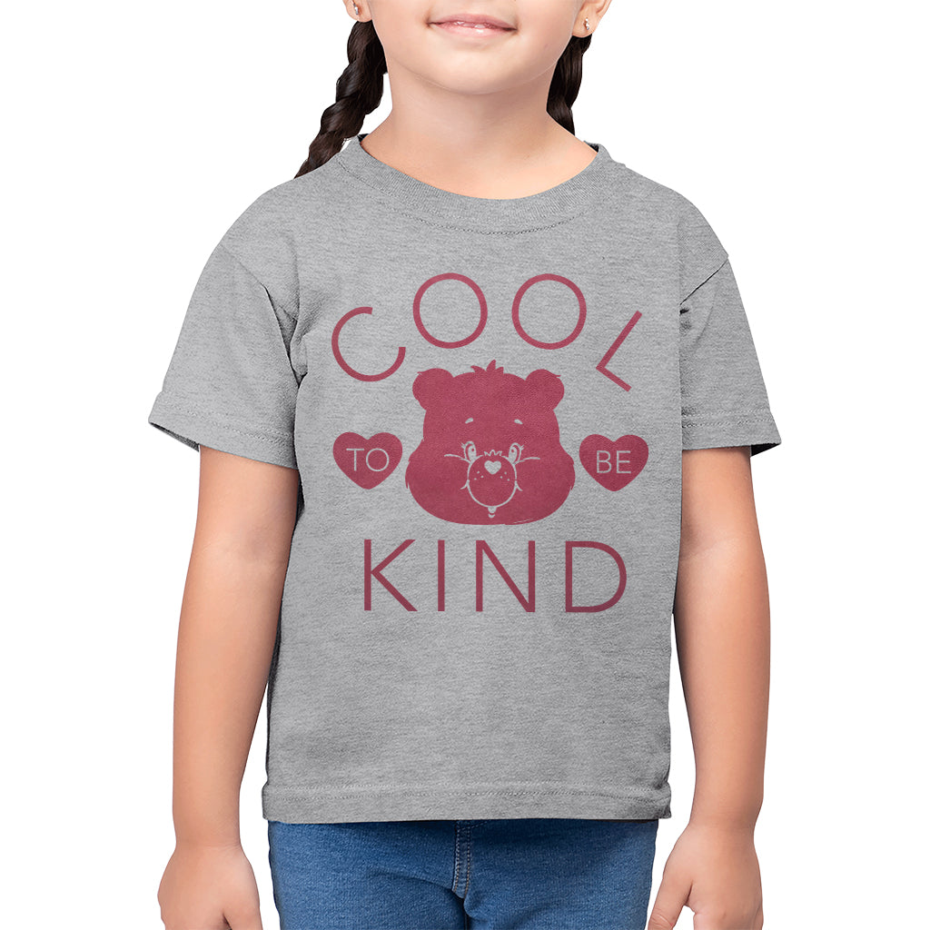 Care Bears Tenderheart Bear Cool To Be Kind Pink Flock Kid's T-Shirt-ALL + EVERY