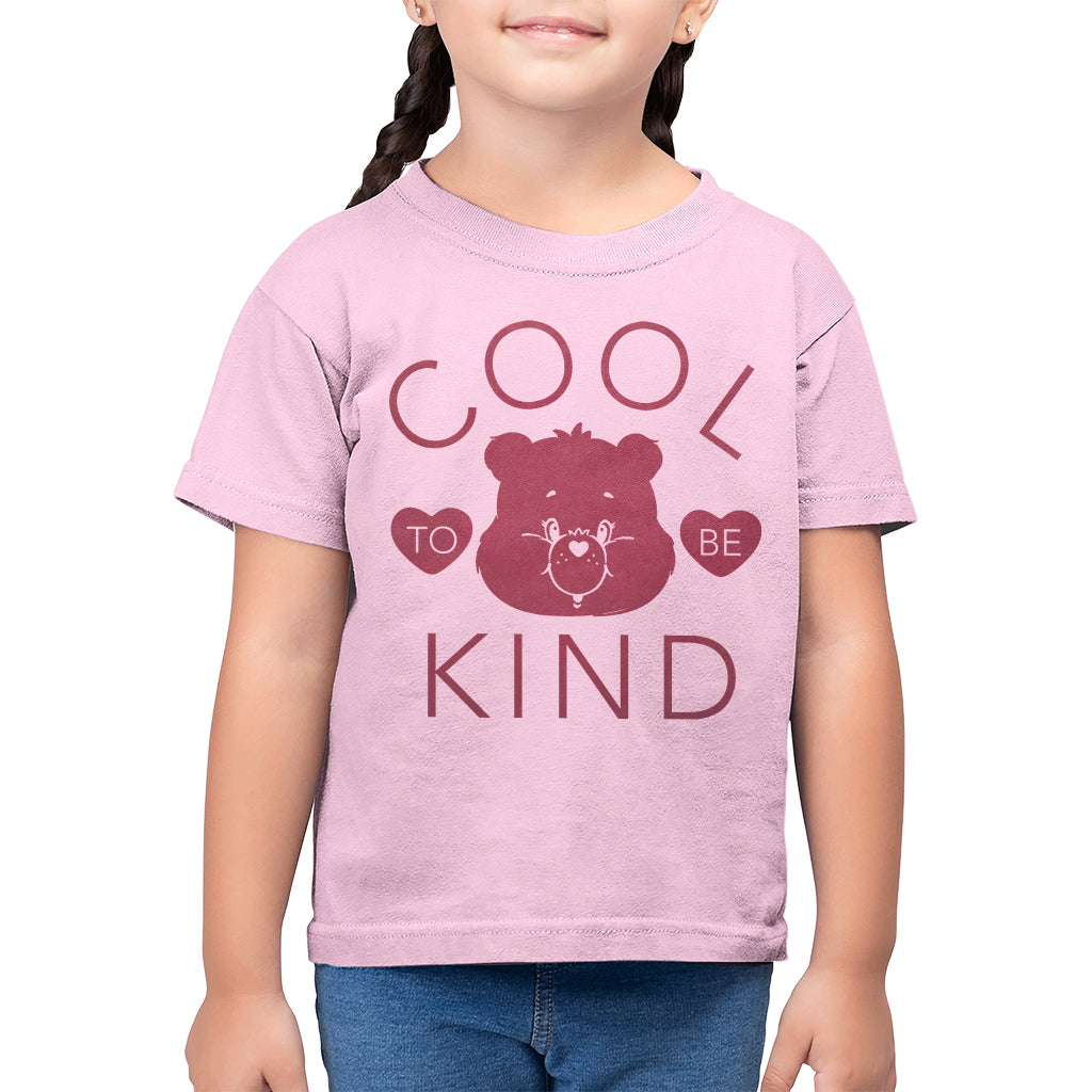 Care Bears Tenderheart Bear Cool To Be Kind Pink Flock Kid's T-Shirt-ALL + EVERY