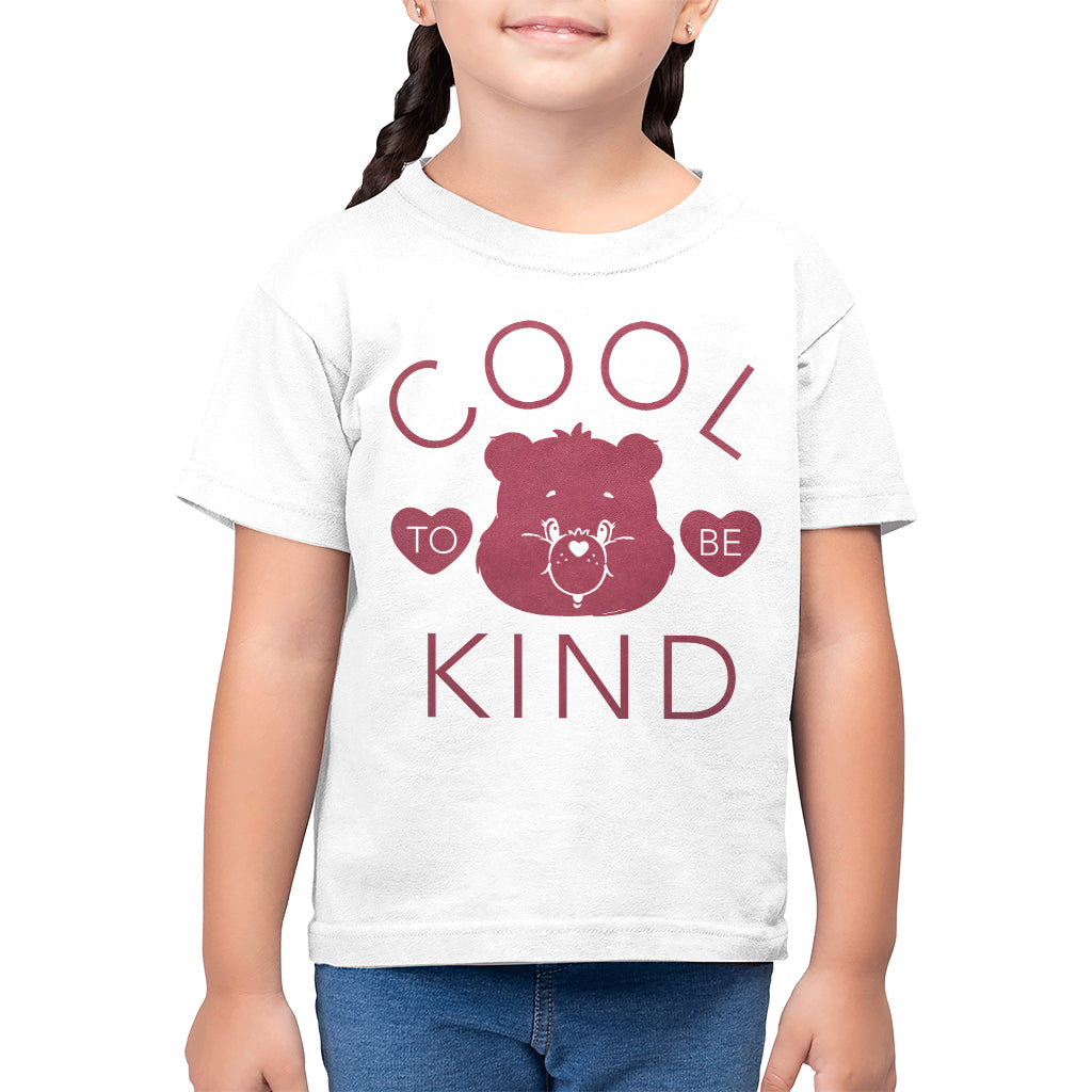 Care Bears Tenderheart Bear Cool To Be Kind Pink Flock Kid's T-Shirt-ALL + EVERY