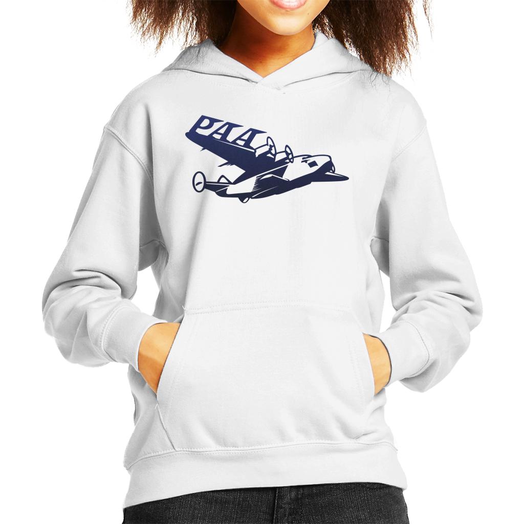 Pan Am Paa Wing Navy Flock Kid's Hooded Sweatshirt-ALL + EVERY