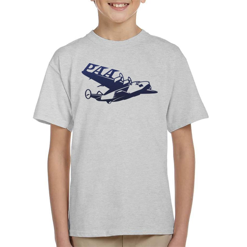 Pan Am Paa Wing Navy Flock Kid's T-Shirt-ALL + EVERY