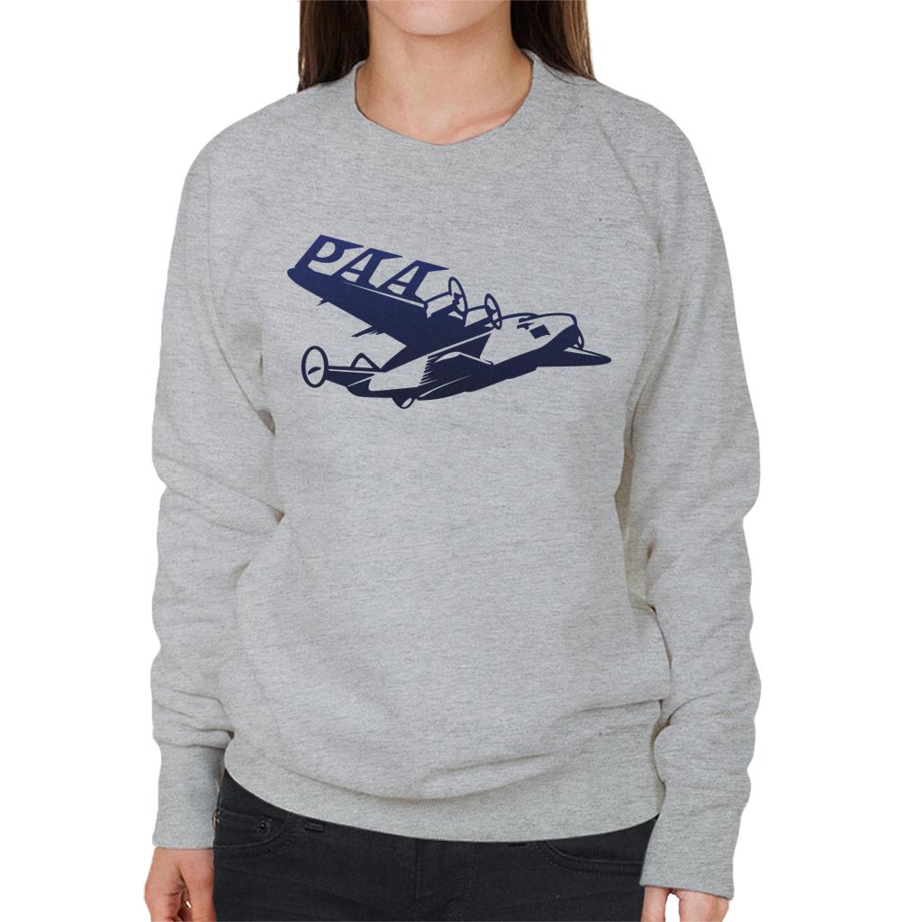 Pan Am Paa Wing Navy Flock Women's Sweatshirt-ALL + EVERY