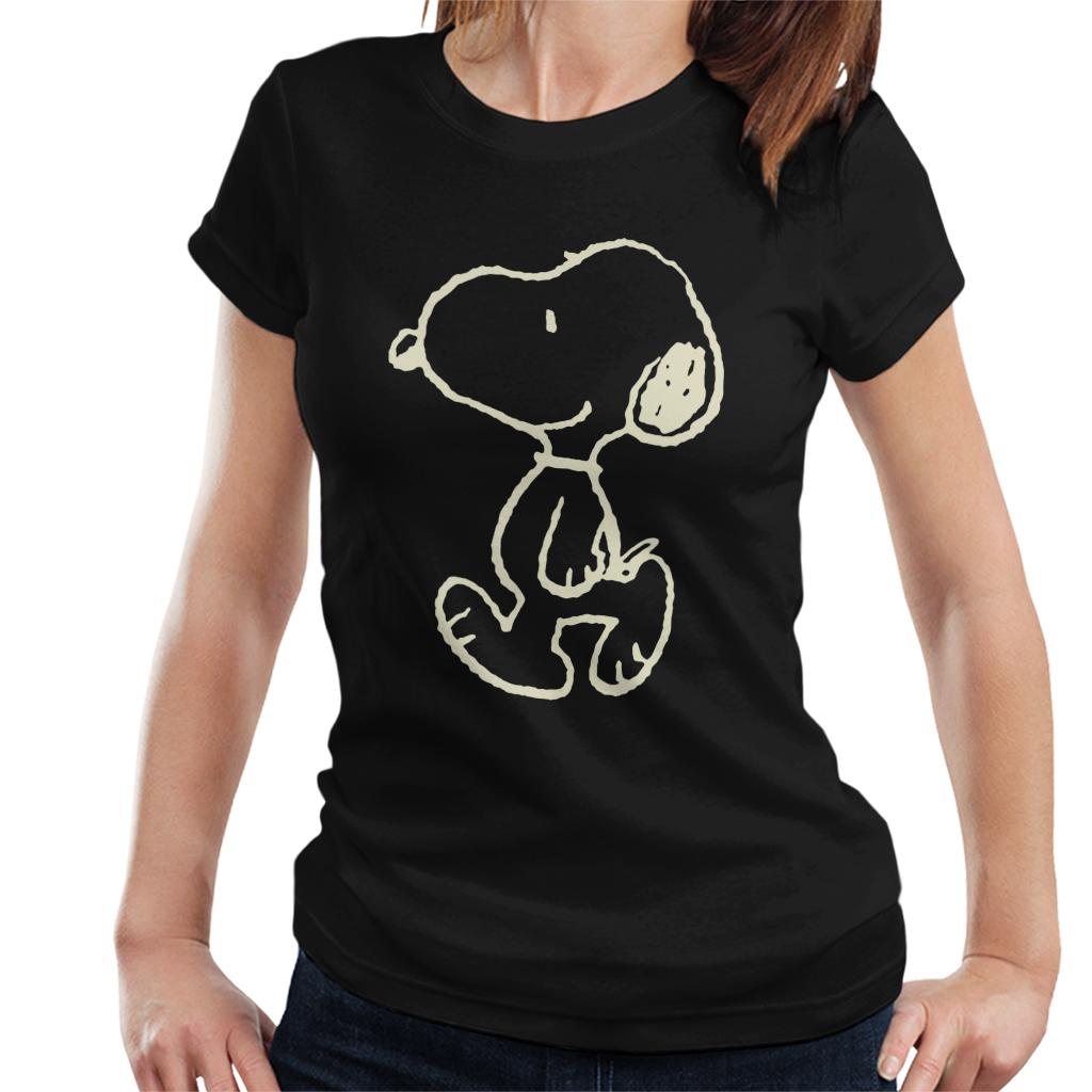 Peanuts Snoopy Outline Glow In The Dark Women's T-Shirt-ALL + EVERY