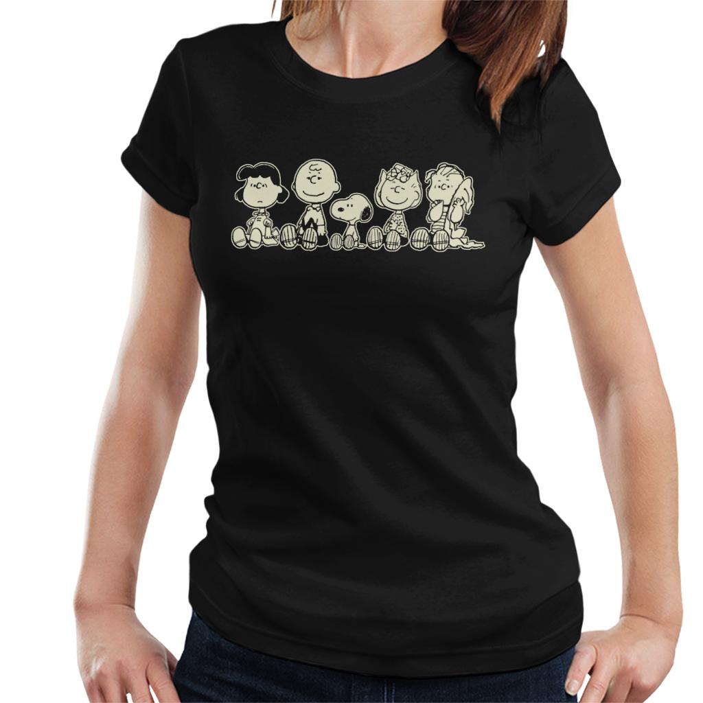 Peanuts-The-Gang-Sit-Down-Glow-In-The-Dark-Womens-T-Shirt