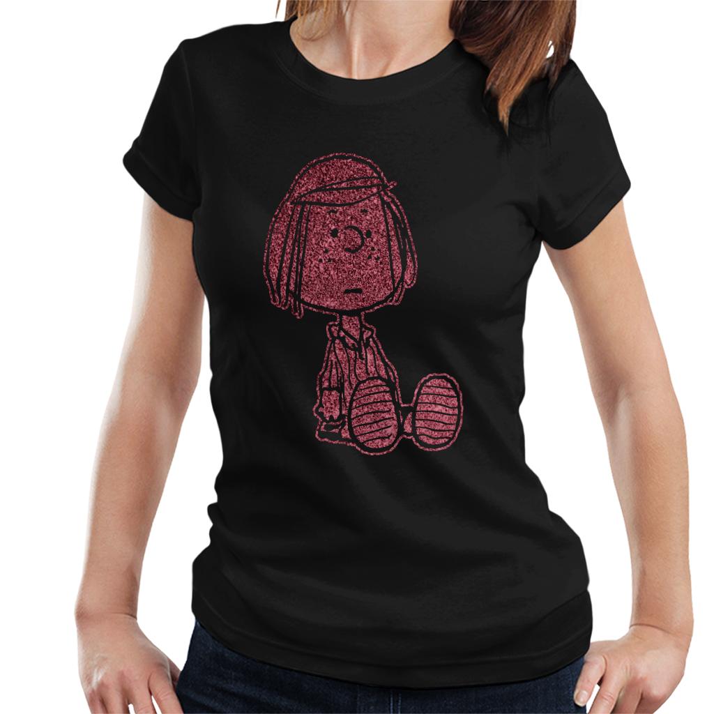 Peanuts-Peppermint-Patty-Glitter-Womens-T-Shirt