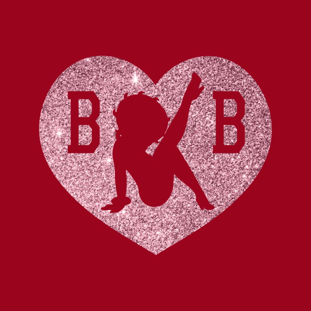 Betty Boop B B Love Heart Silhouette Pink Glitter Kid's Hooded Sweatshirt-ALL + EVERY