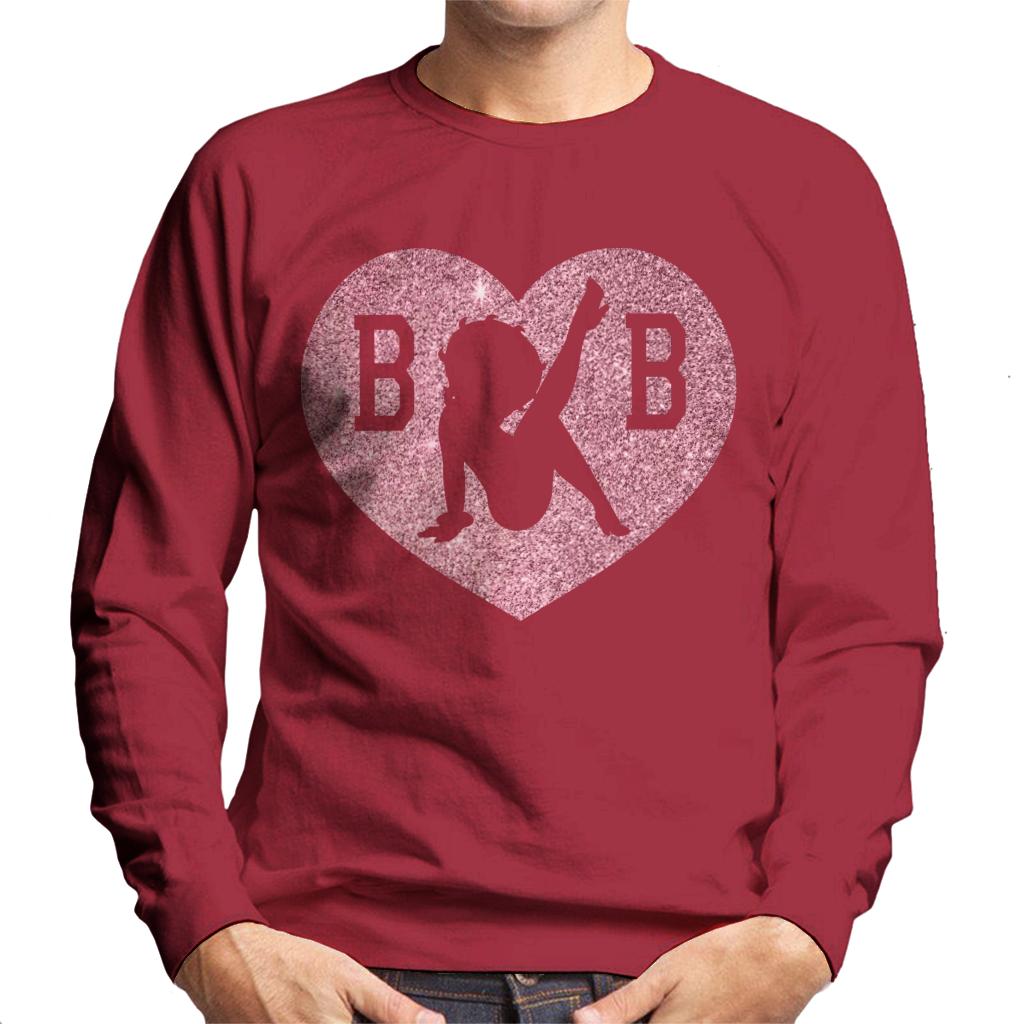 Betty Boop B B Love Heart Silhouette Pink Glitter Men's Sweatshirt-ALL + EVERY