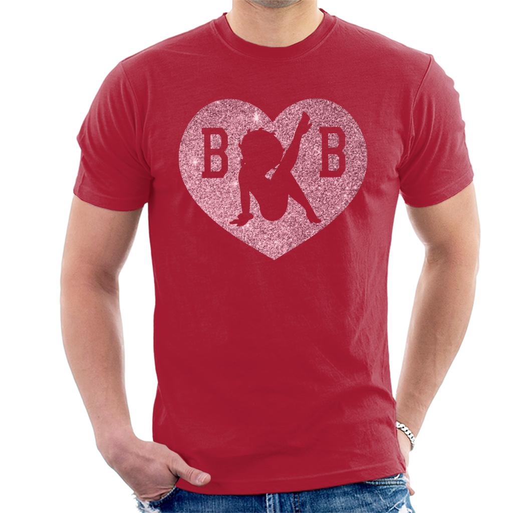 Betty Boop B B Love Heart Silhouette Pink Glitter Men's T-Shirt-ALL + EVERY