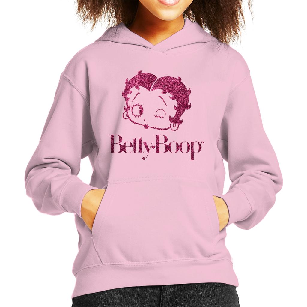 Betty Boop Winks Cherry Glitter Kid's Hooded Sweatshirt-ALL + EVERY