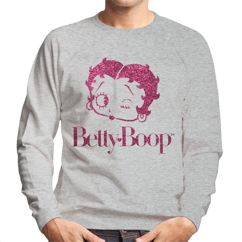 Betty Boop Winks Cherry Glitter Men's Sweatshirt-ALL + EVERY