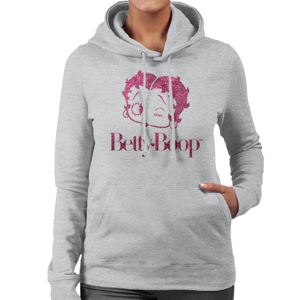 Betty Boop Winks Cherry Glitter Women's Hooded Sweatshirt-ALL + EVERY