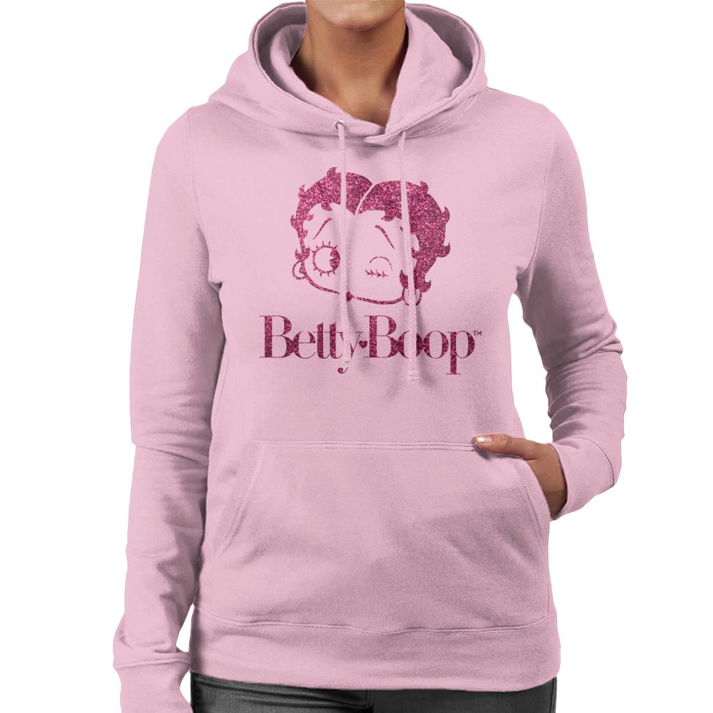 Betty Boop Winks Cherry Glitter Women's Hooded Sweatshirt-ALL + EVERY