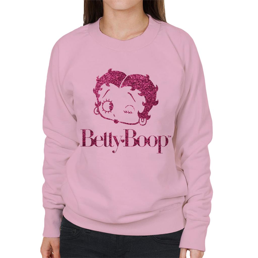 Betty Boop Winks Cherry Glitter Women's Sweatshirt-ALL + EVERY