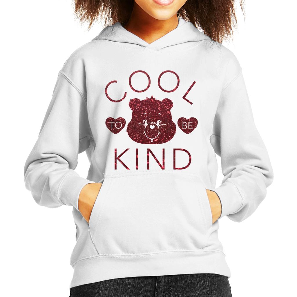 Care Bears Tenderheart Bear Cool To Be Kind Red Glitter Kid's Hooded Sweatshirt-ALL + EVERY