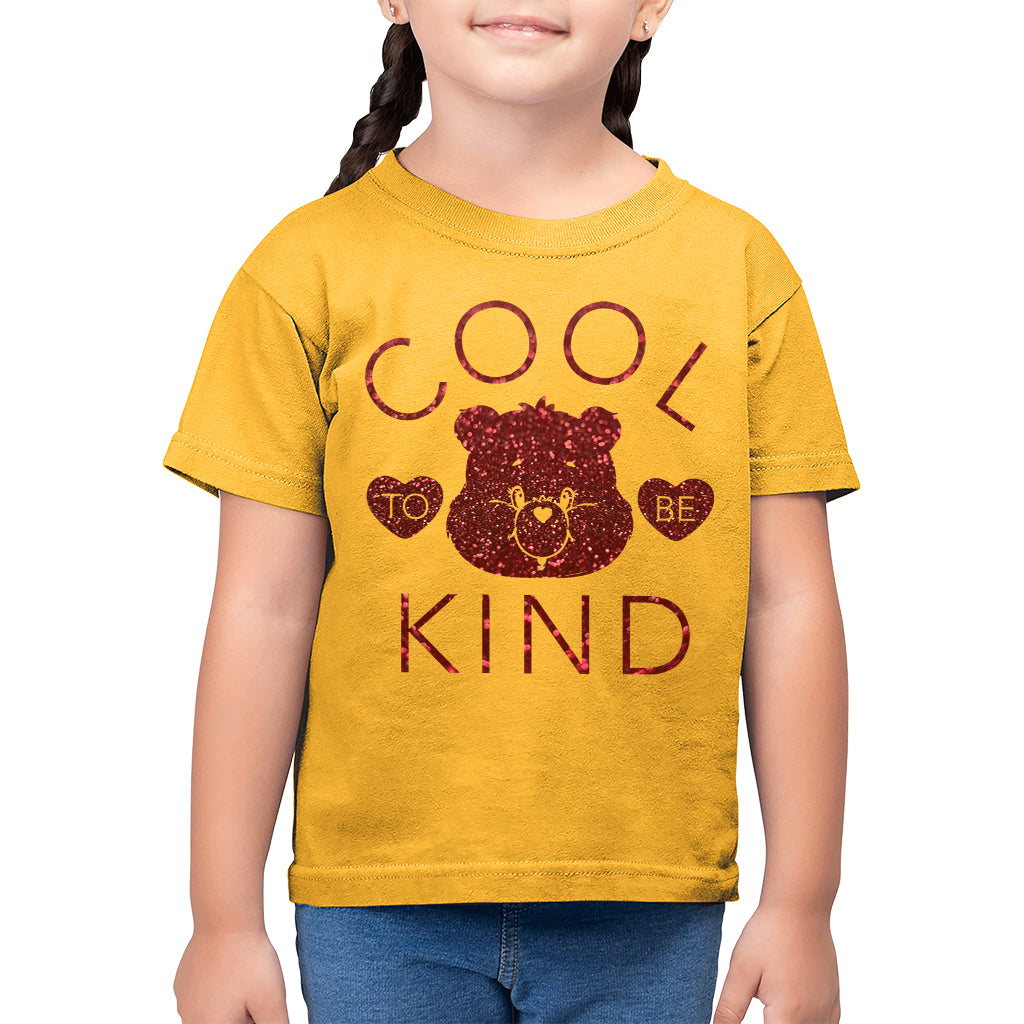 Care Bears Tenderheart Bear Cool To Be Kind Red Glitter Kid's T-Shirt-ALL + EVERY