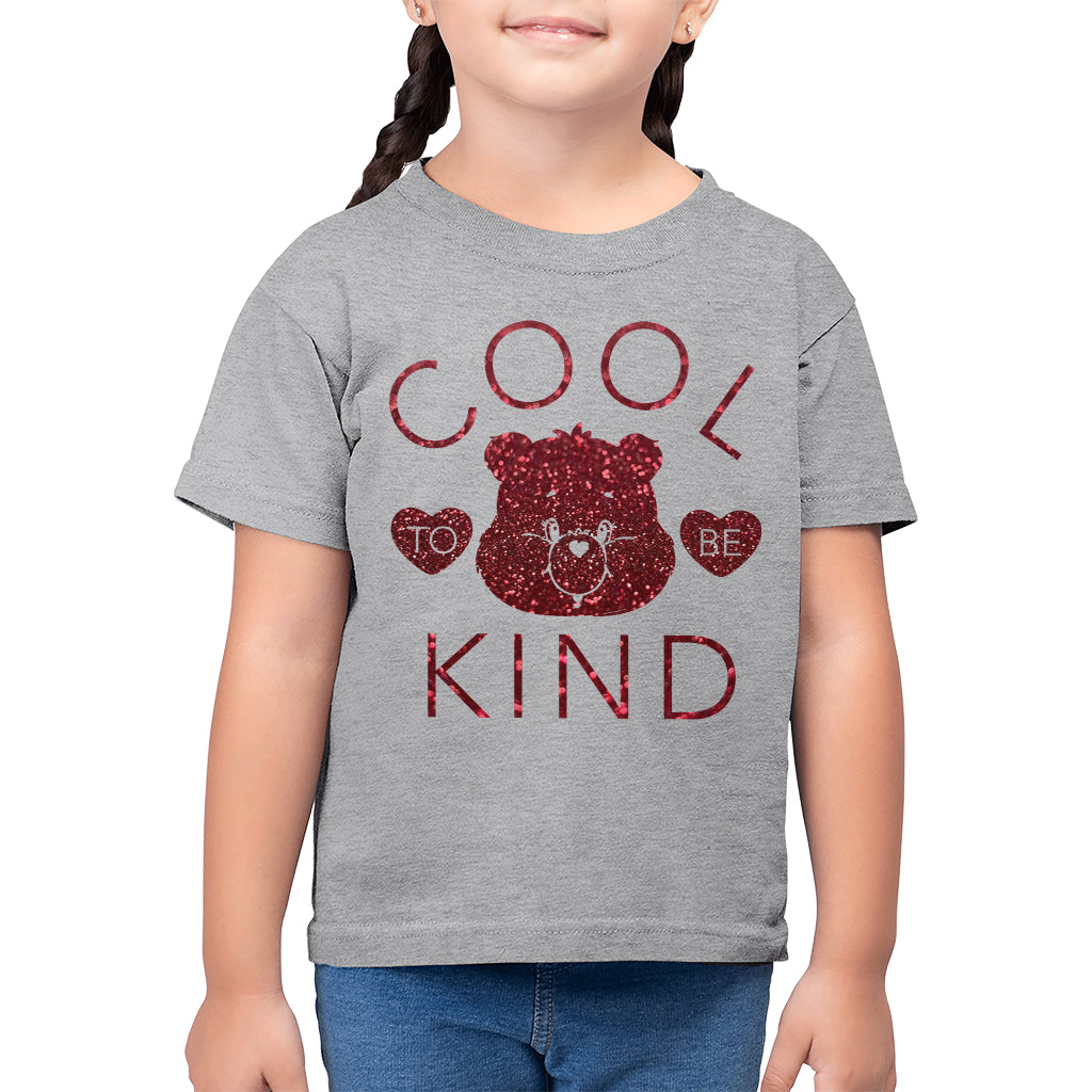 Care Bears Tenderheart Bear Cool To Be Kind Red Glitter Kid's T-Shirt-ALL + EVERY